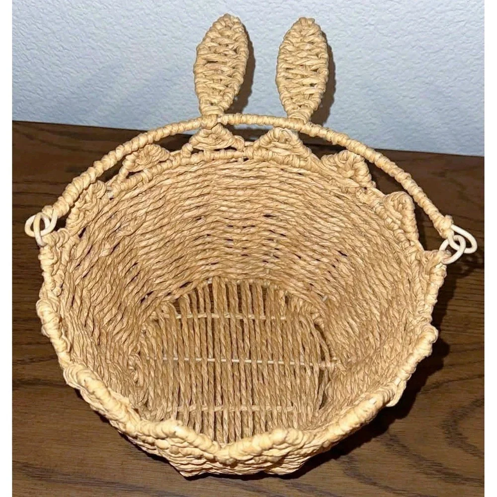 Handwoven Bunny Easter Basket 9